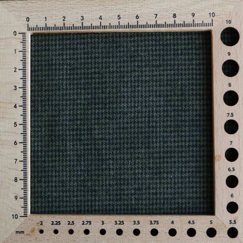 Coco - Coton gratté doux tissage mini pied de poule (pied de puce) Kaki