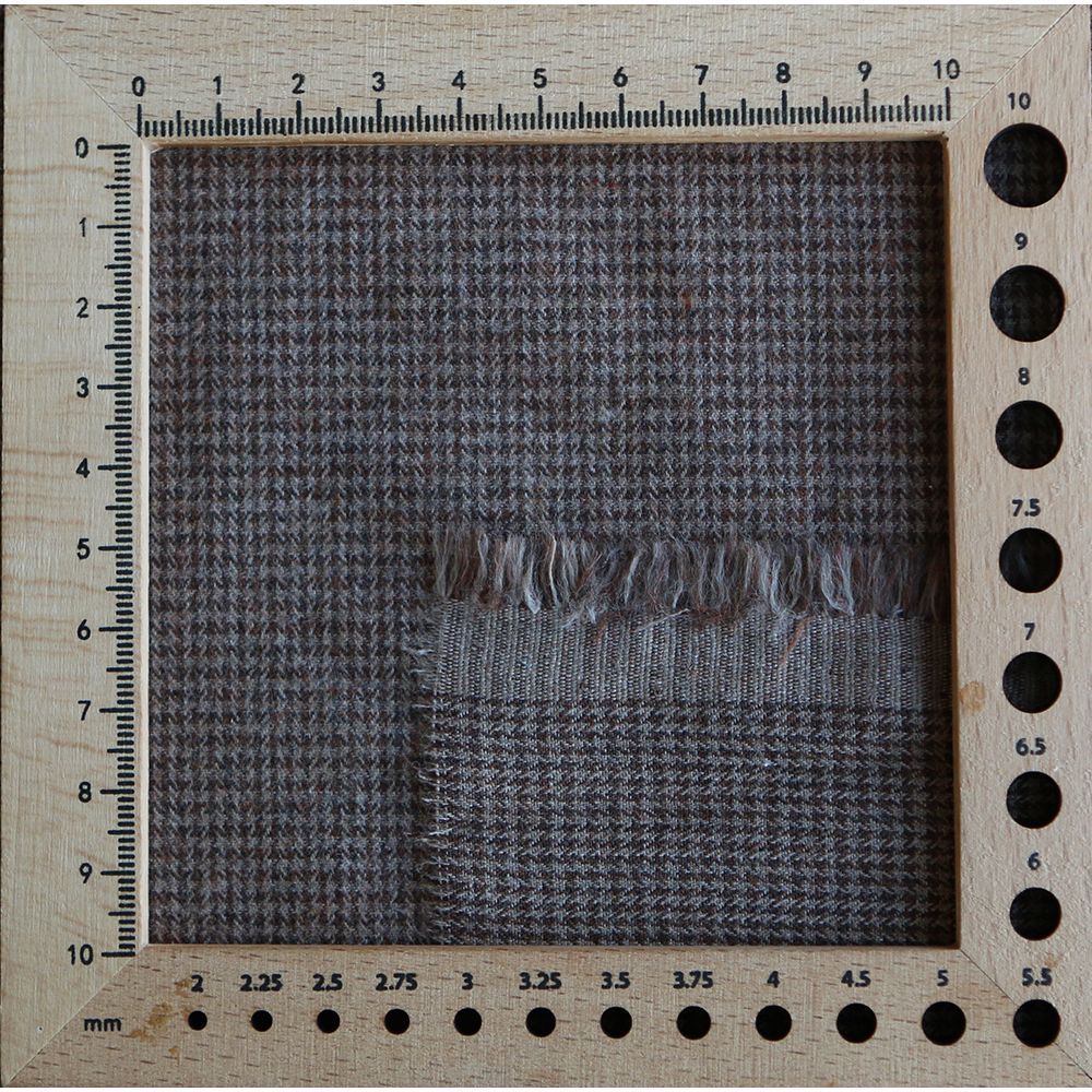 Coco - Coton gratté doux tissage mini pied de poule (pied de puce) Marron