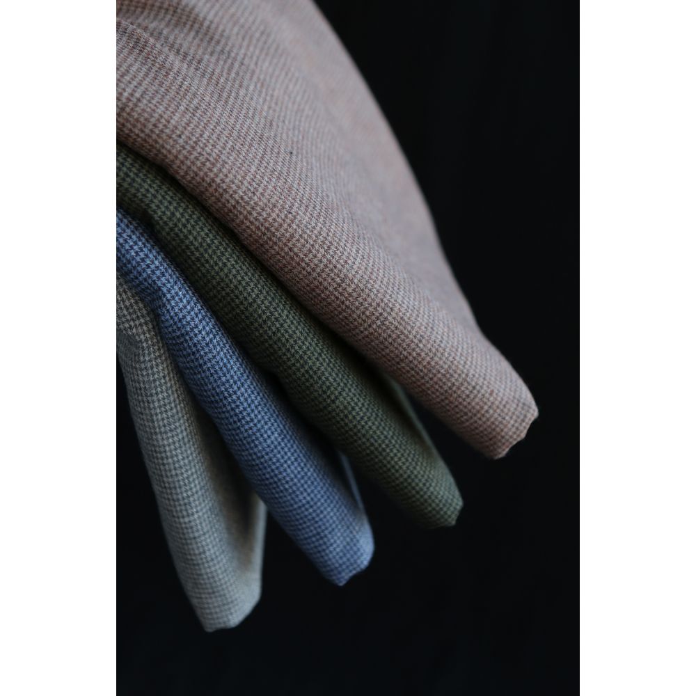 Coco - Coton gratté doux tissage mini pied de poule (pied de puce) Marron