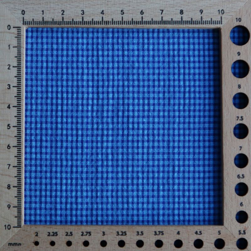 Seersucker / Coton gaufré vichy mini 3mm bleu cobalt