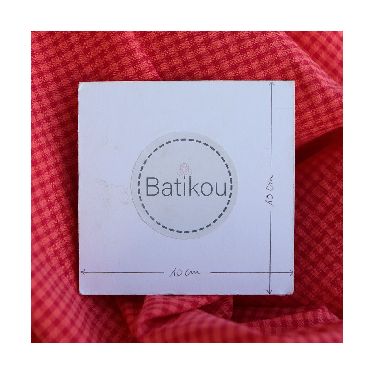 Seersucker / Coton gaufré vichy mini 3mm pastèque