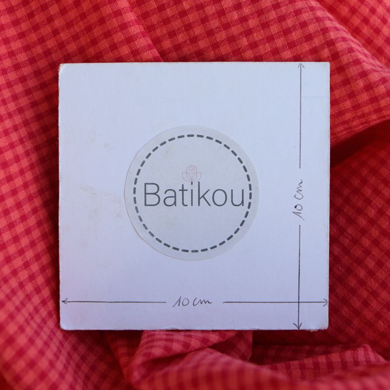 Seersucker / Coton gaufré vichy mini 3mm pastèque