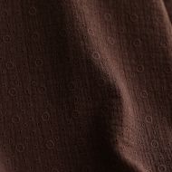 Double gaze de coton Suzy brodée coloris marron