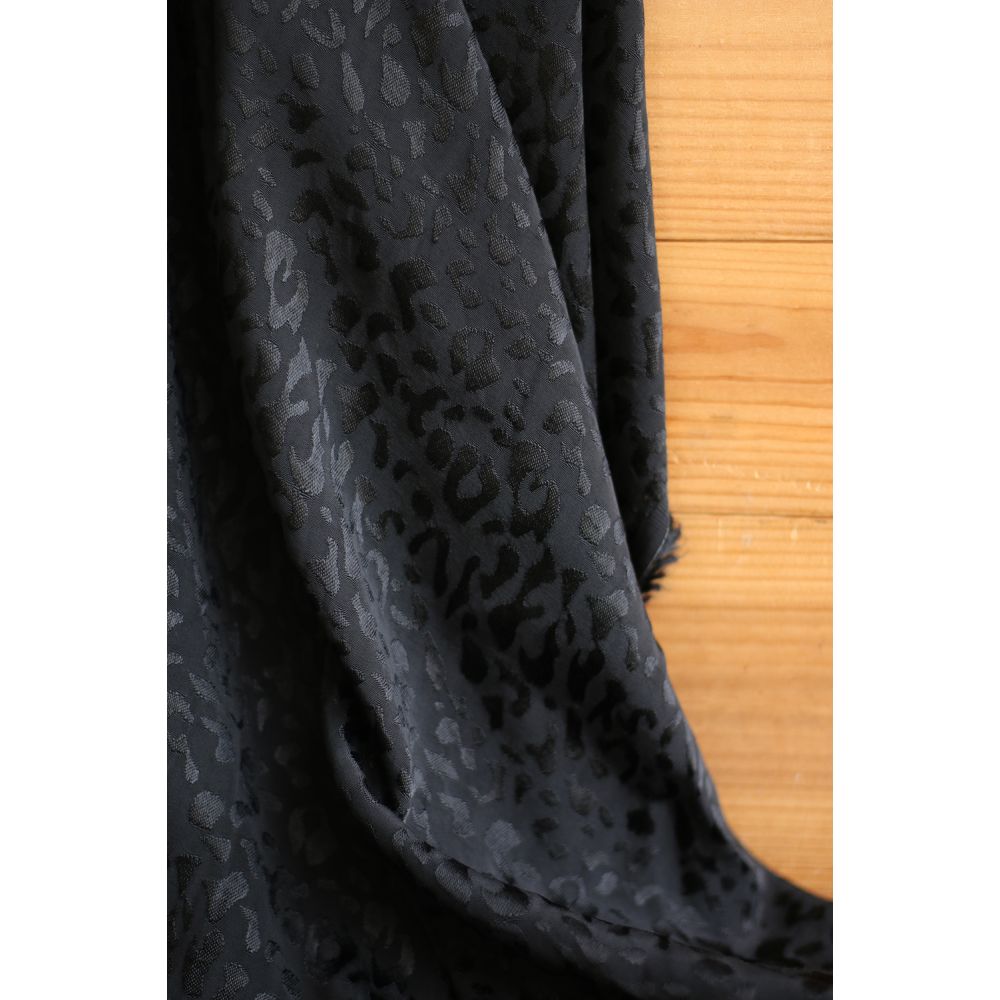 Lea - Viscose tissage jacquard graou / léopard noir