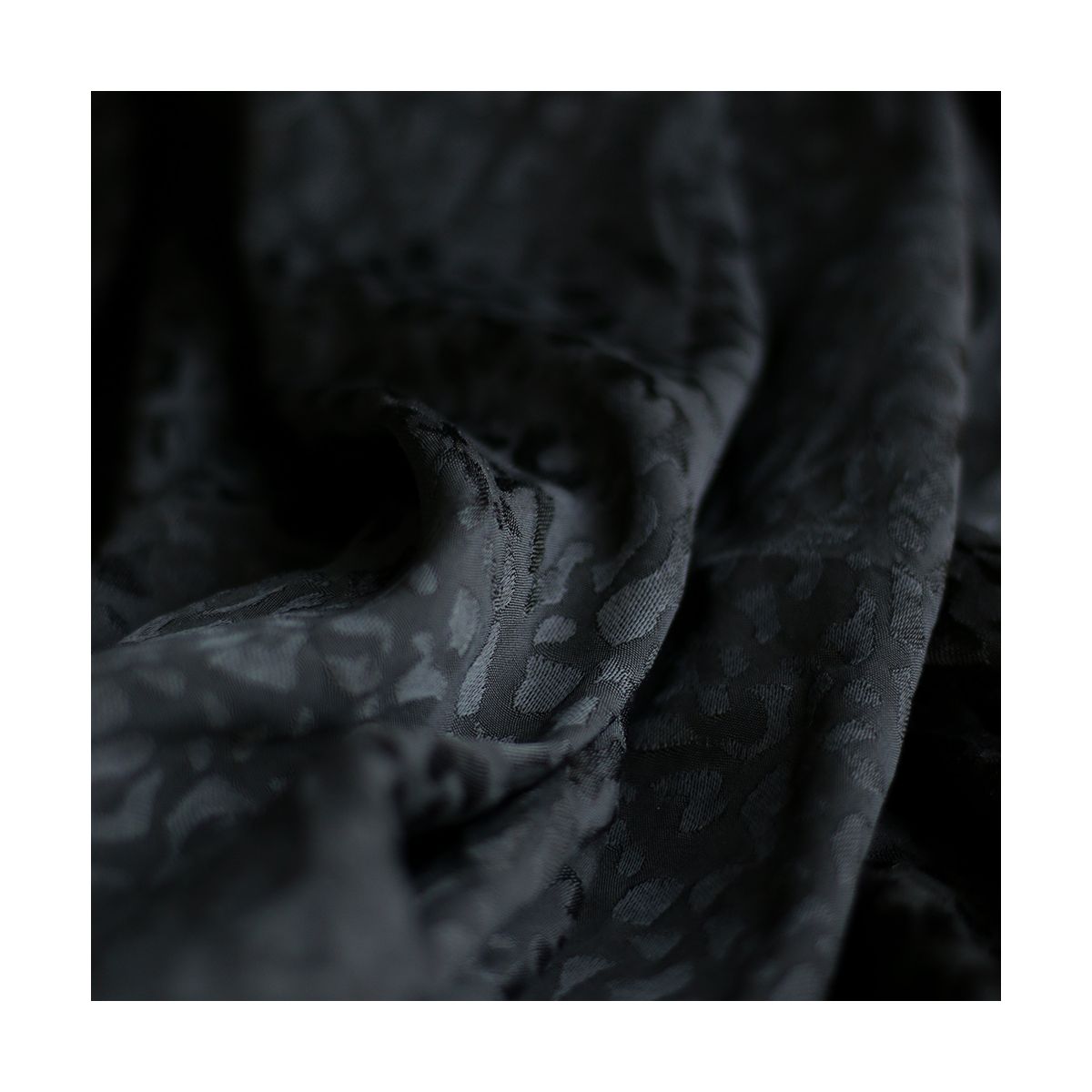 Lea - Viscose tissage jacquard graou / léopard noir