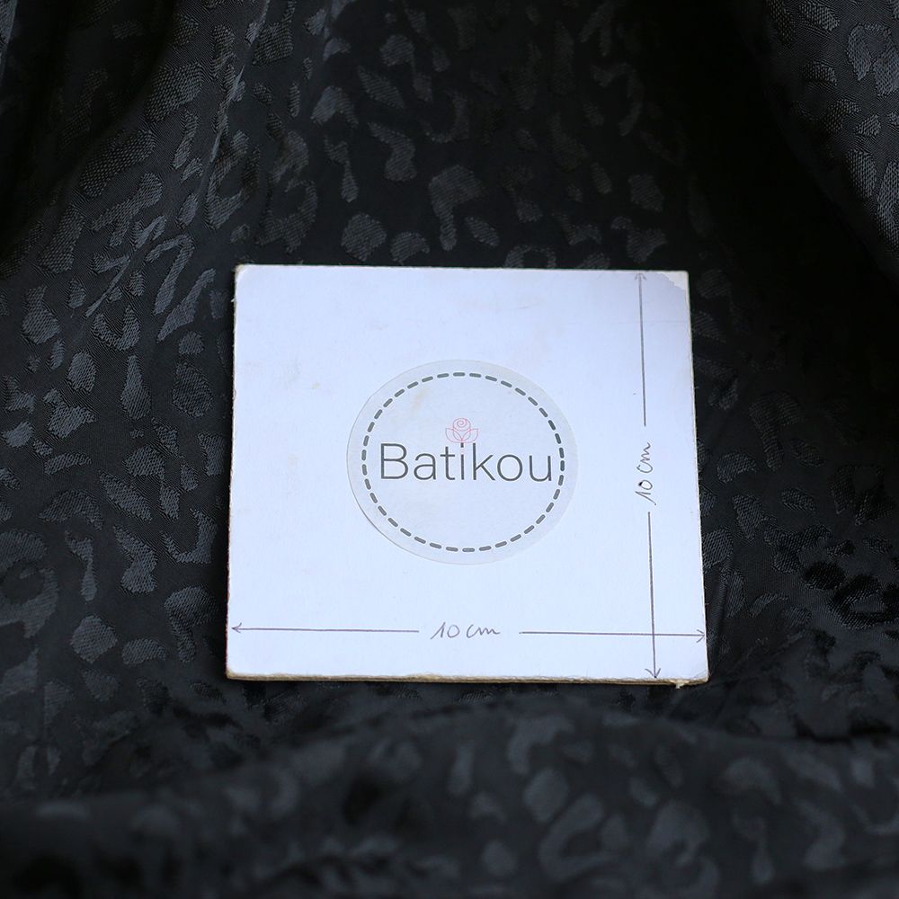 Lea - Viscose tissage jacquard graou / léopard noir