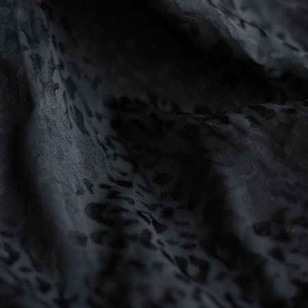 Lea - Viscose tissage jacquard graou / léopard noir