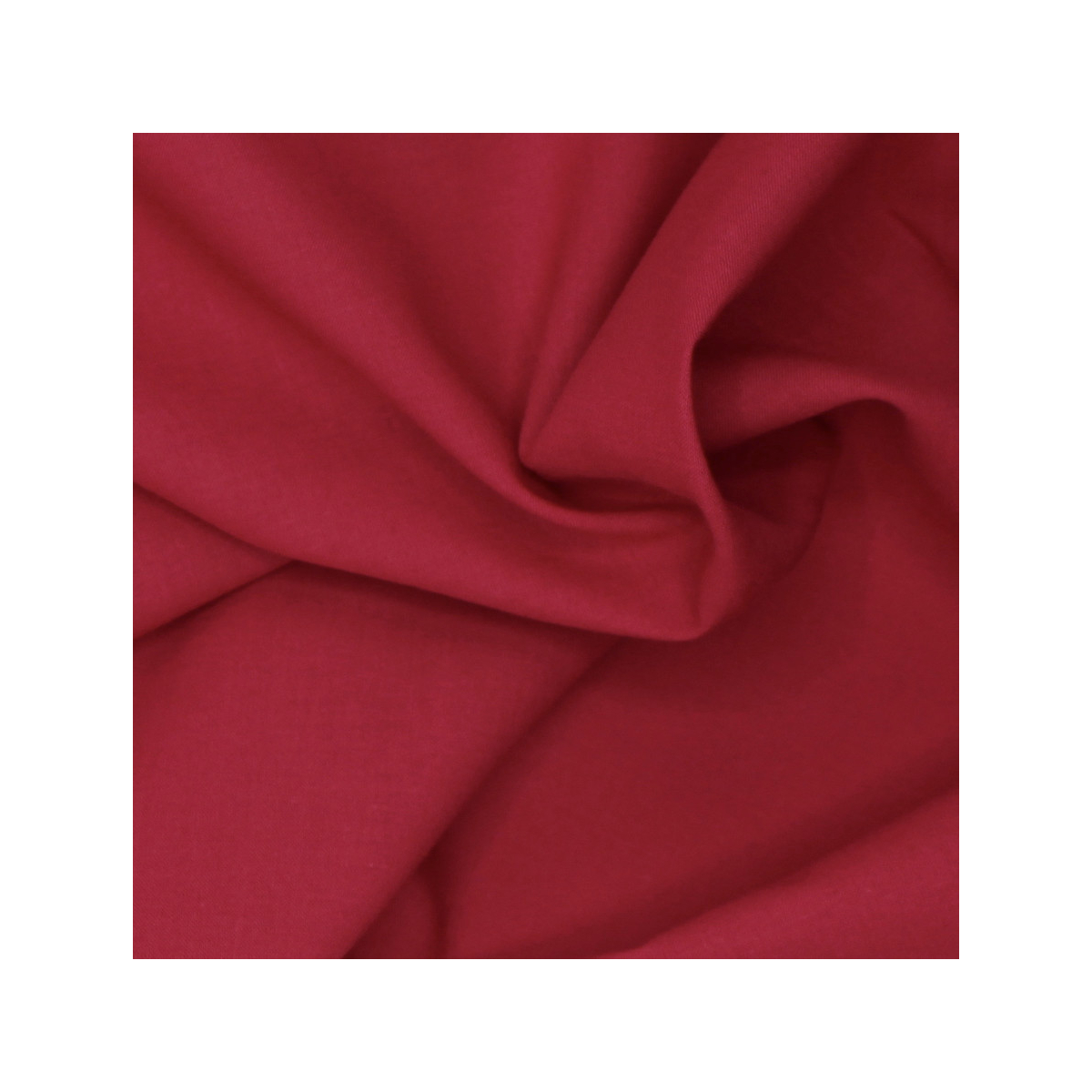 Voile de coton organique uni coloris rouge cerise