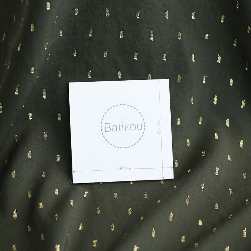 Viscose uni plumetis doré coloris vert kaki