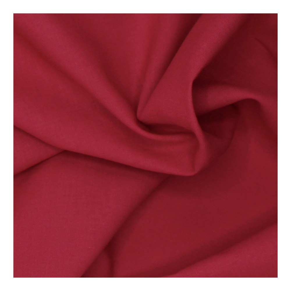 Voile de coton organique uni coloris rouge cerise