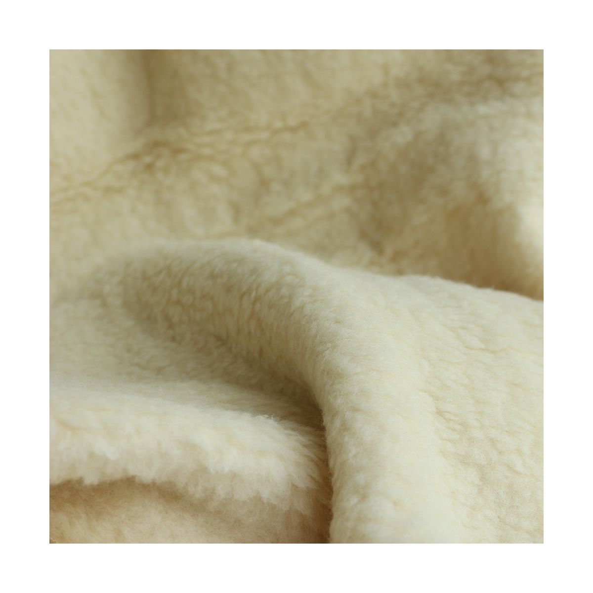 Shaun - Tissu fourrure laine vierge de mouton BIO tissée sur coton