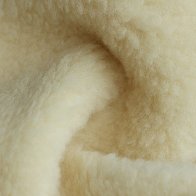 Shaun - Tissu fourrure pure laine vierge de mouton BIO tissée sur coton