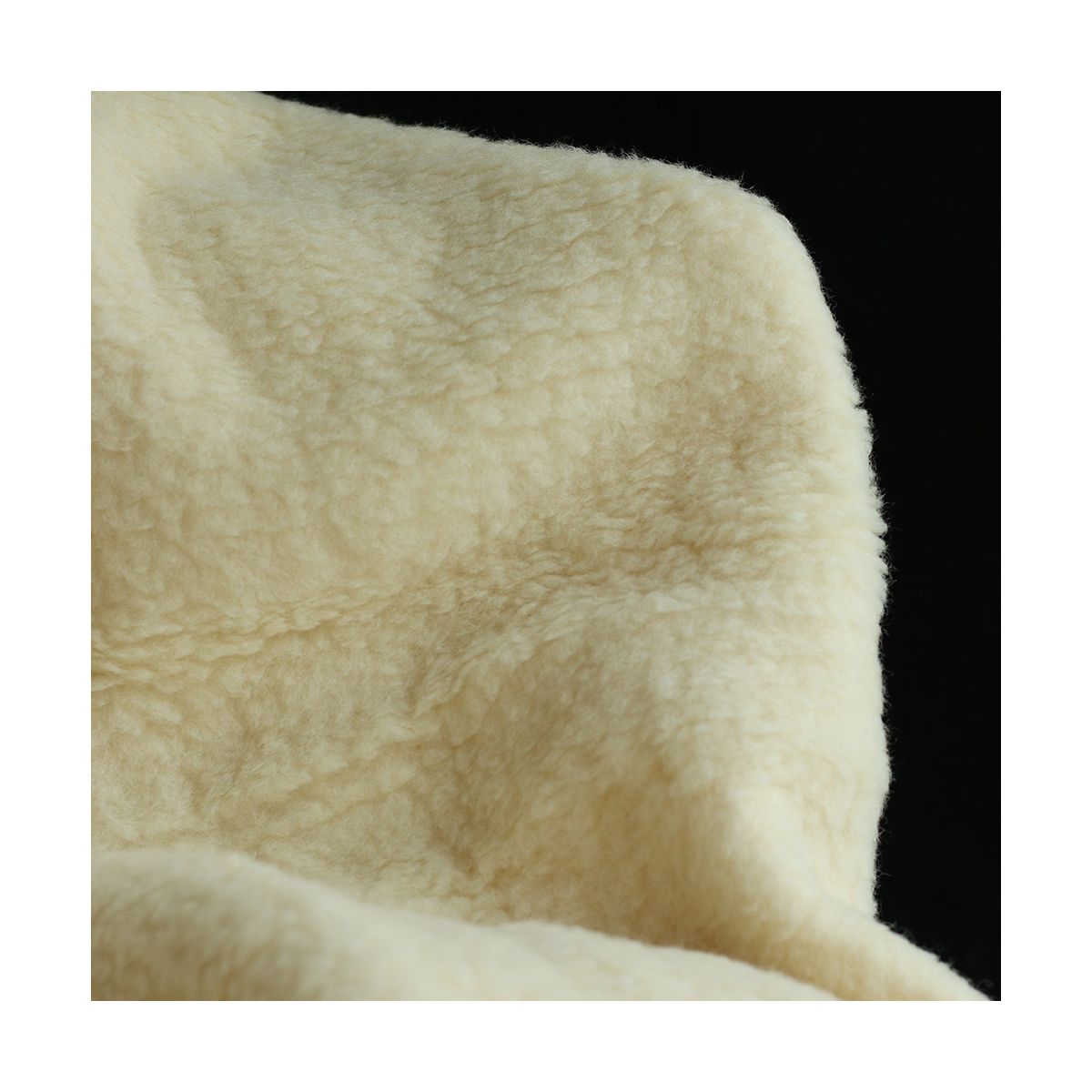 Shaun - Tissu fourrure laine vierge de mouton BIO tissée sur coton