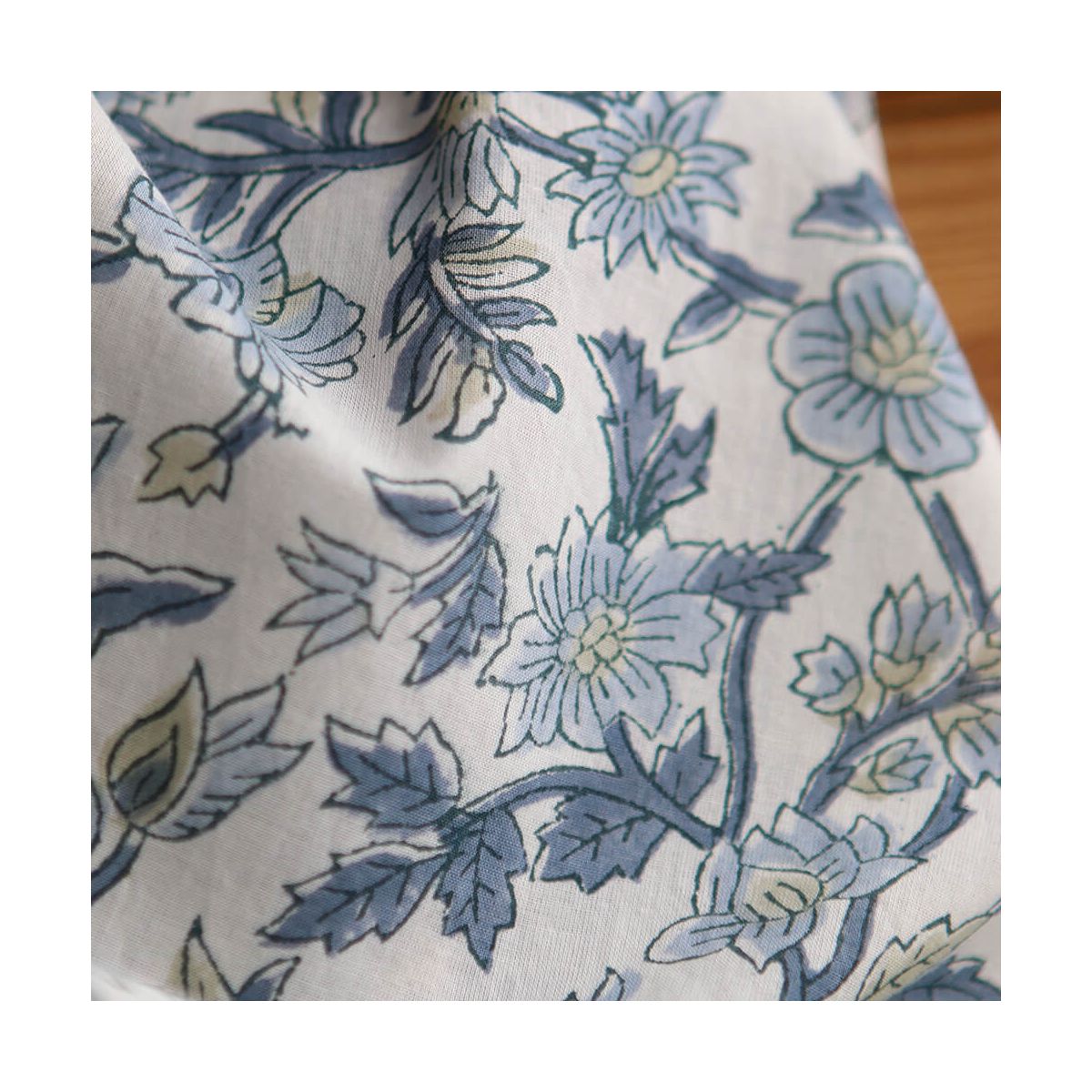 Tara - Tissu indien en coton imprimé main Hand Block