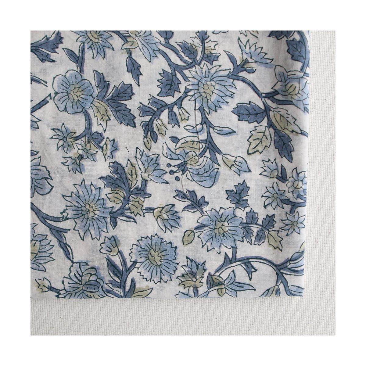 Tara - Tissu indien en coton imprimé main Hand Block