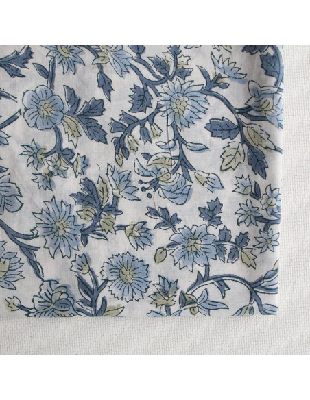 Tara - Tissu indien en coton imprimé main Hand Block