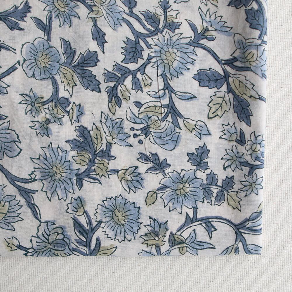 Tara - Tissu indien en coton imprimé main Hand Block