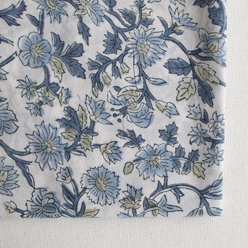 Tara - Tissu indien en coton imprimé main Hand Block