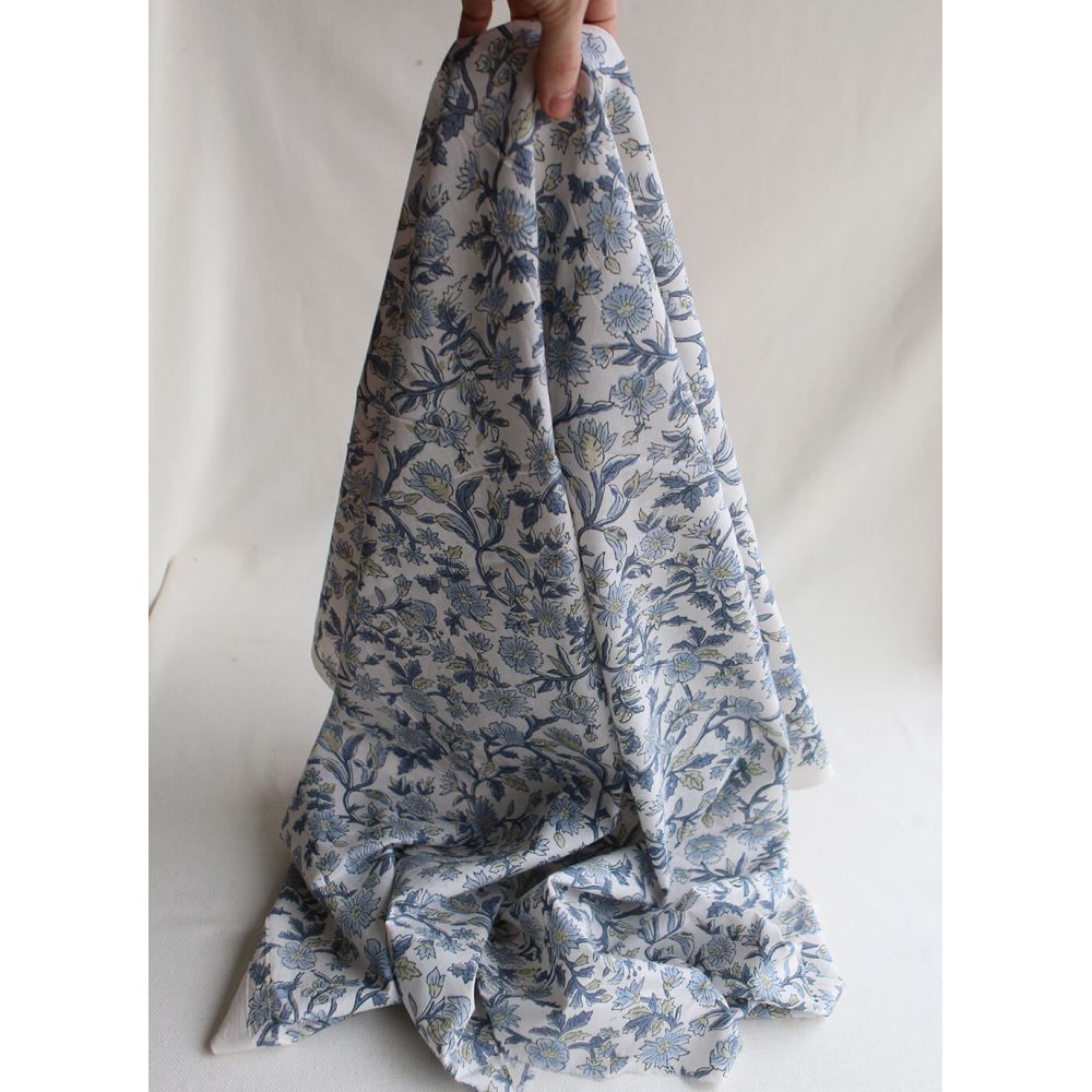 Tara - Tissu indien en coton imprimé main Hand Block