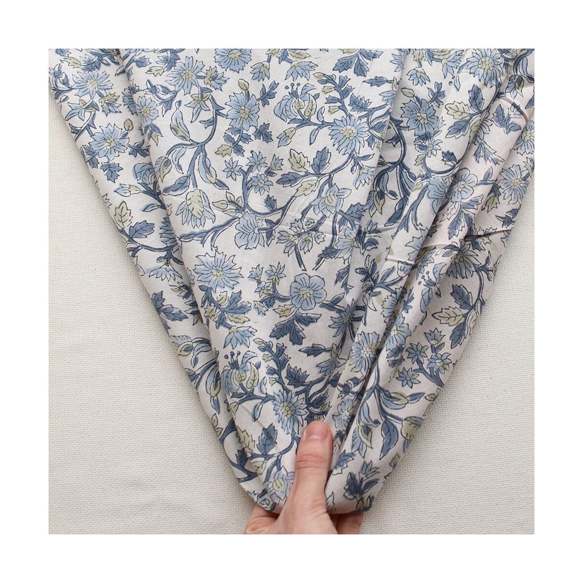 Tara - Tissu indien en coton imprimé main Hand Block