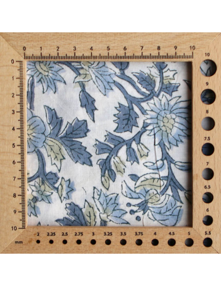 Tara - Tissu indien en coton imprimé main Hand Block