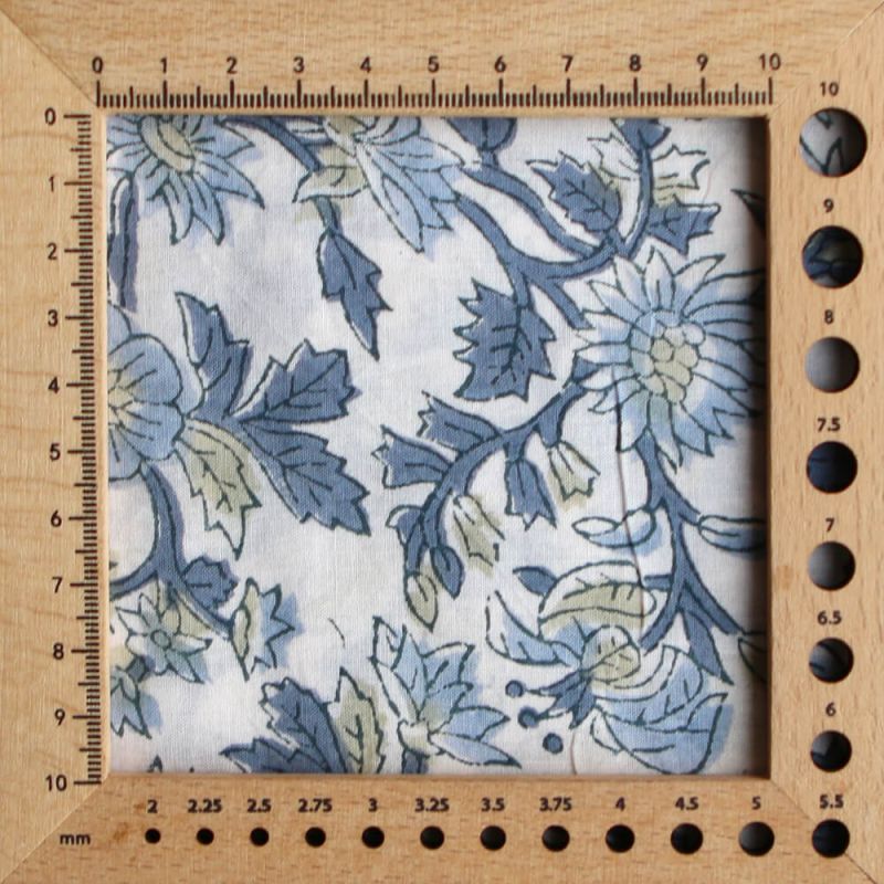 Tara - Tissu indien en coton imprimé main Hand Block