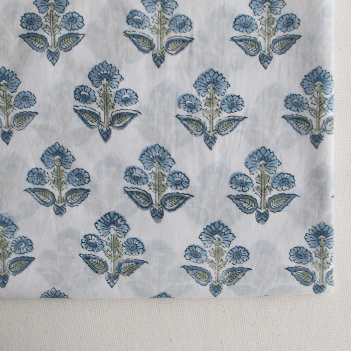 Tara B - Tissu indien en coton imprimé main Hand Block