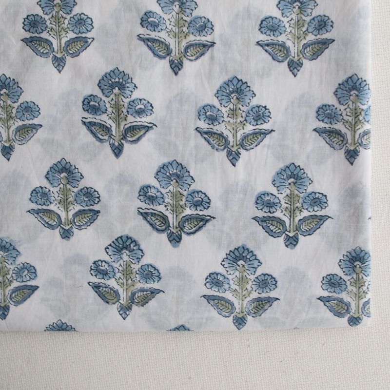 Tara B - Tissu indien en coton imprimé main Hand Block