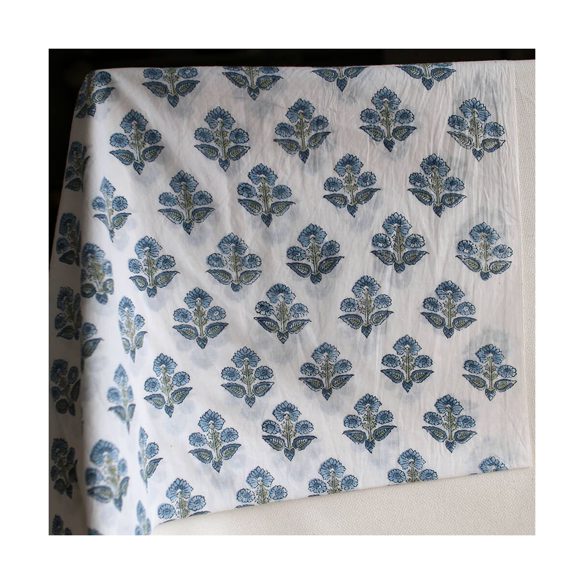 Tara B - Tissu indien en coton imprimé main Hand Block