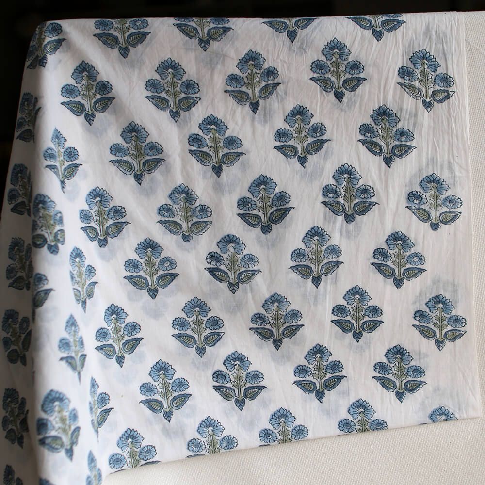 Tara B - Tissu indien en coton imprimé main Hand Block