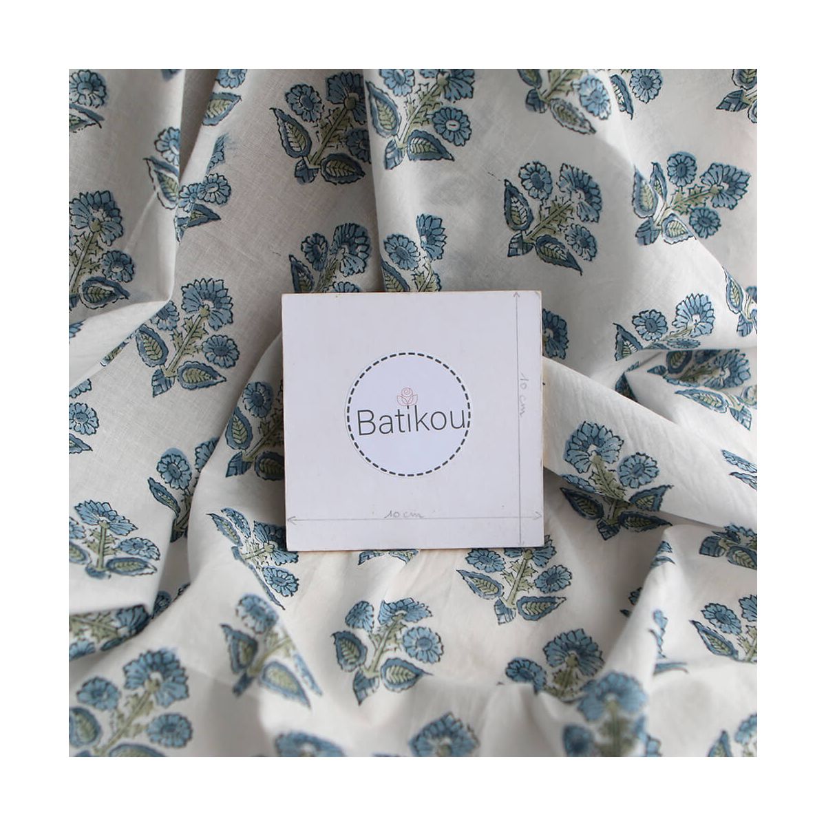 Tara B - Tissu indien en coton imprimé main Hand Block