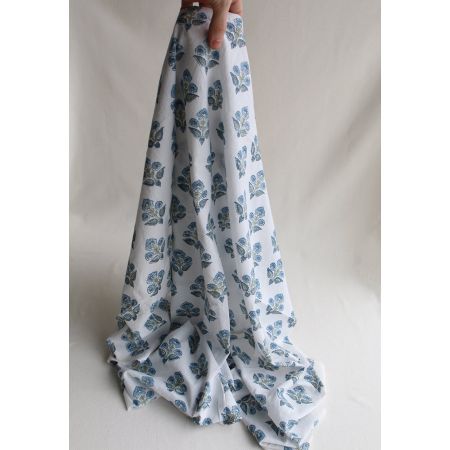Tara B - Tissu indien en coton imprimé main Hand Block