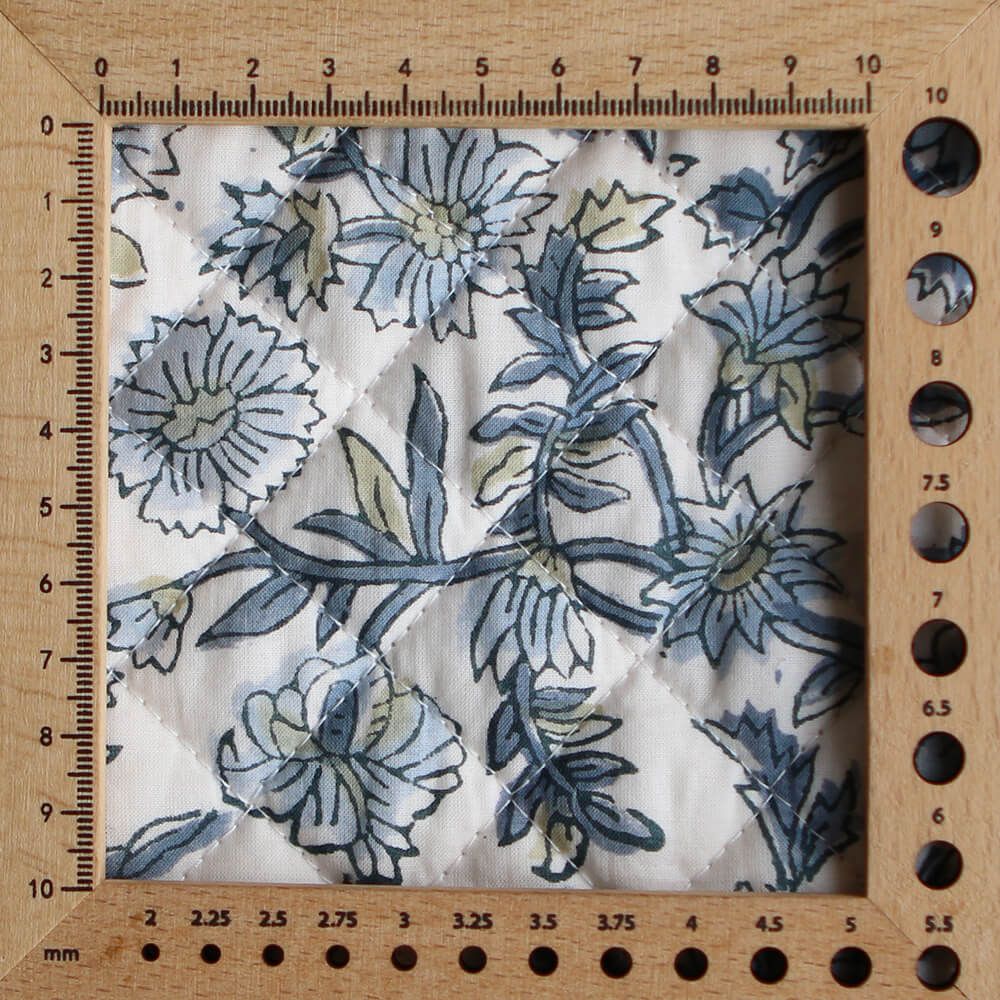 Tara - Tissu indien matelassé double face coton hand block largeur 100cm