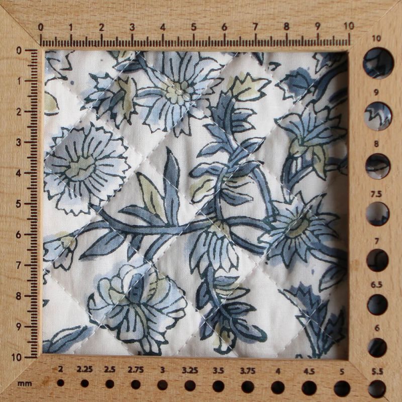 Tara - Tissu indien matelassé double face coton hand block largeur 100cm