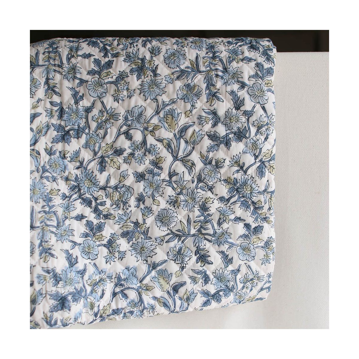 Tara - Tissu indien matelassé double face coton hand block largeur 100cm