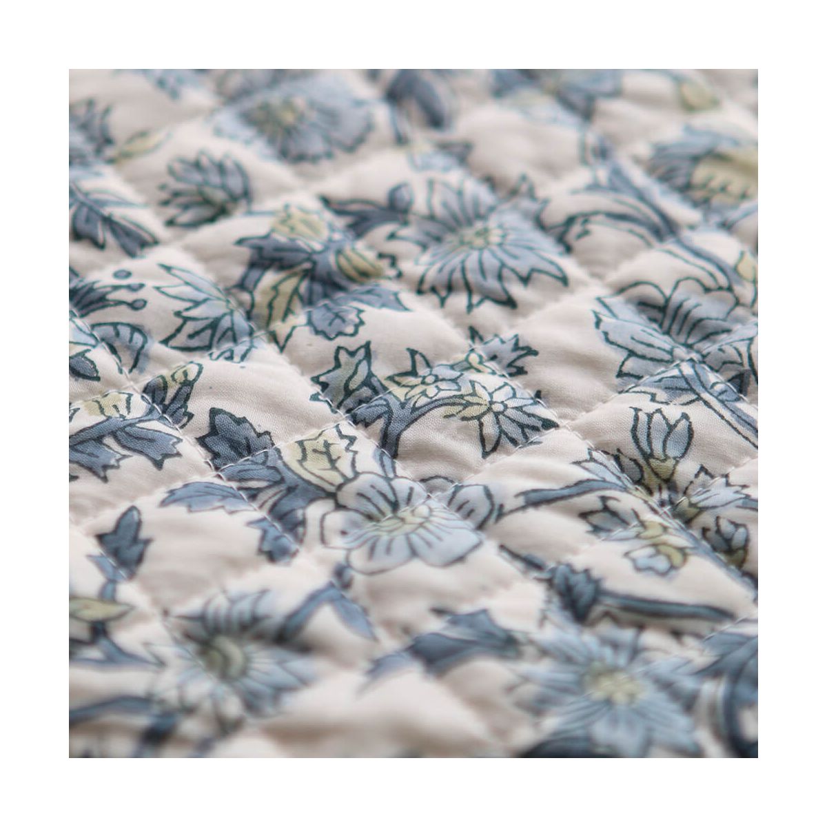 Tara - Tissu indien matelassé double face coton hand block largeur 100cm