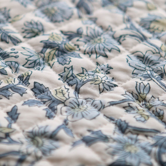 Tara - Tissu indien matelassé double face coton hand block largeur 100cm