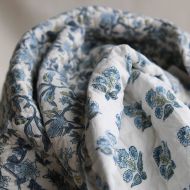 Tara - Tissu indien matelassé double face coton hand block largeur 100cm