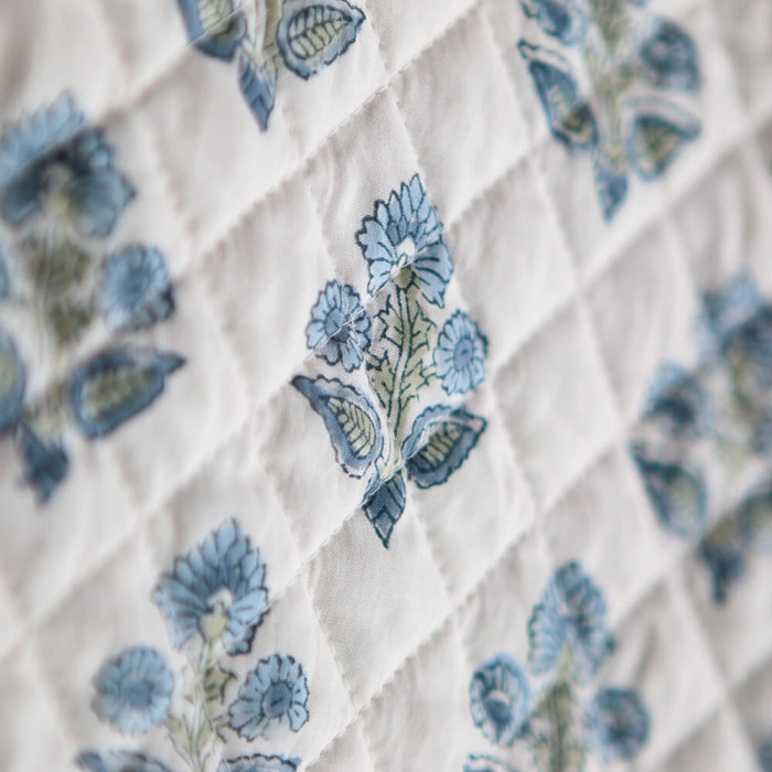 Tara - Tissu indien matelassé double face coton hand block largeur 100cm