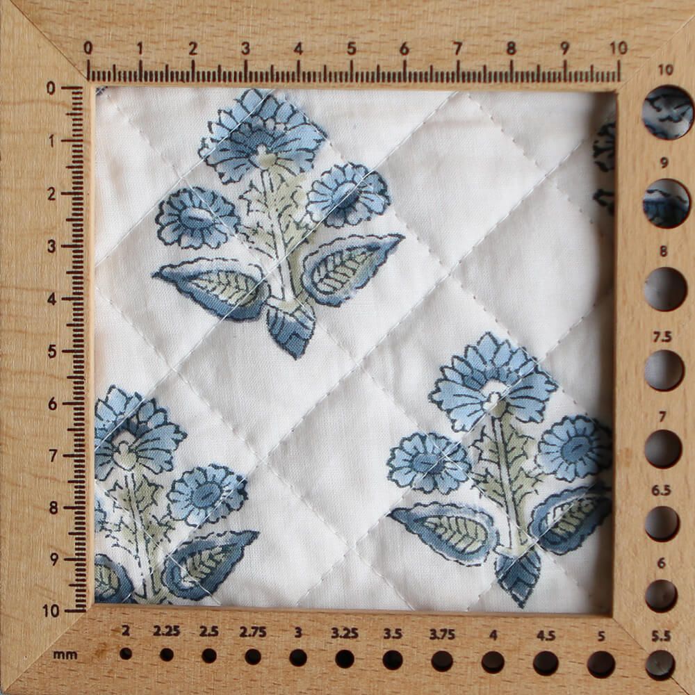 Tara - Tissu indien matelassé double face coton hand block largeur 100cm