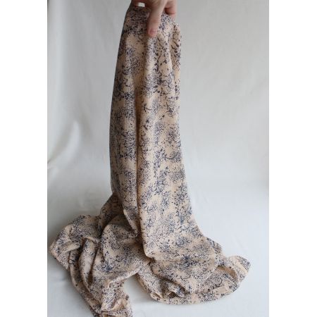 Anjali Bleu B- Tissu indien en coton imprimé main Hand Block