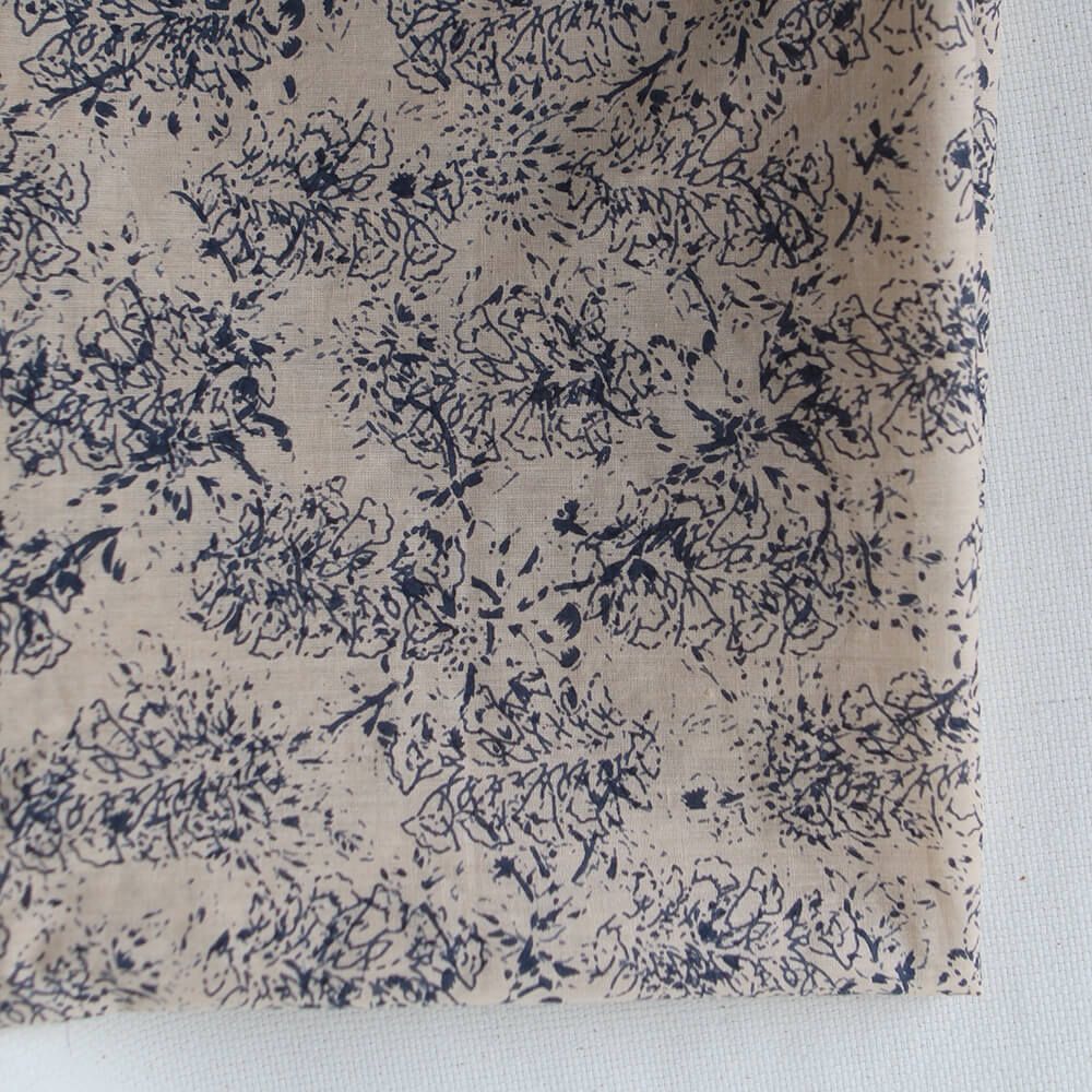 Anjali Bleu B- Tissu indien en coton imprimé main Hand Block