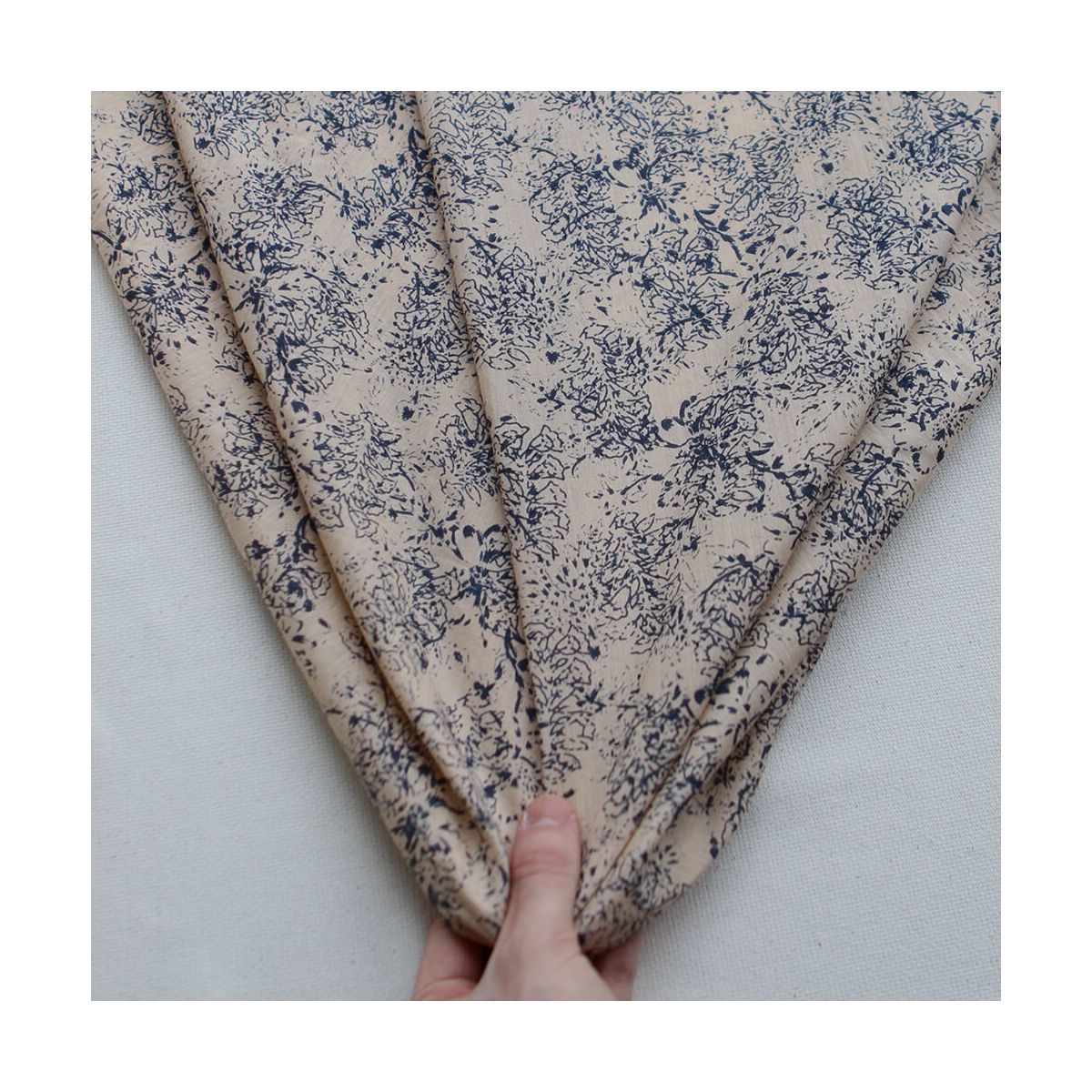 Anjali Bleu B- Tissu indien en coton imprimé main Hand Block