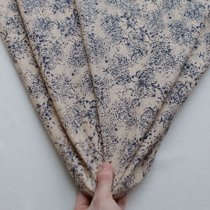 Anjali Bleu B- Tissu indien en coton imprimé main Hand Block