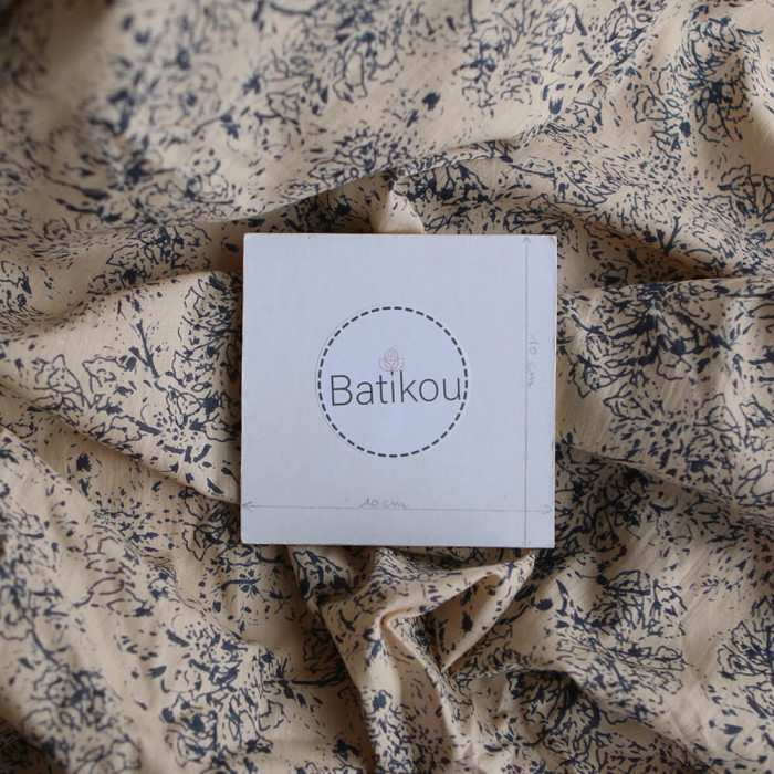 Anjali Bleu B- Tissu indien en coton imprimé main Hand Block