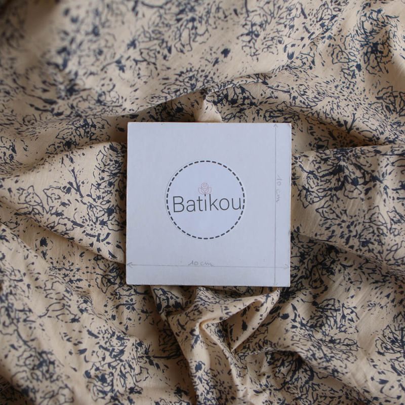 Anjali Bleu B- Tissu indien en coton imprimé main Hand Block