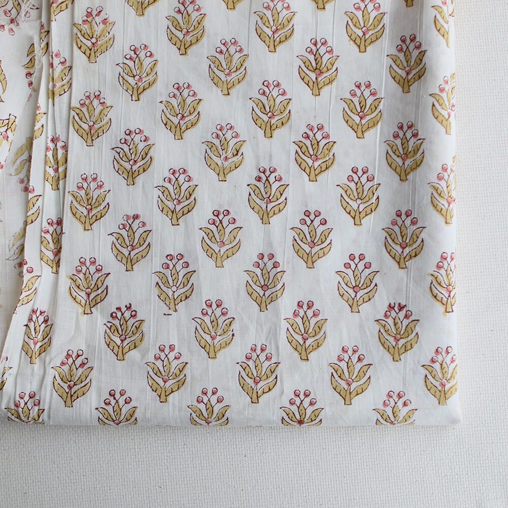 Madhavi B - Tissu indien en coton imprimé main Hand Block