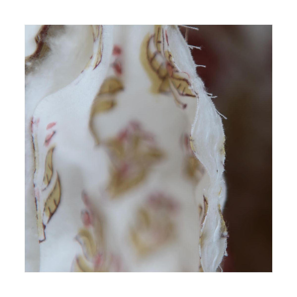 Madhavi - Tissu indien matelassé double face coton hand block largeur 100cm