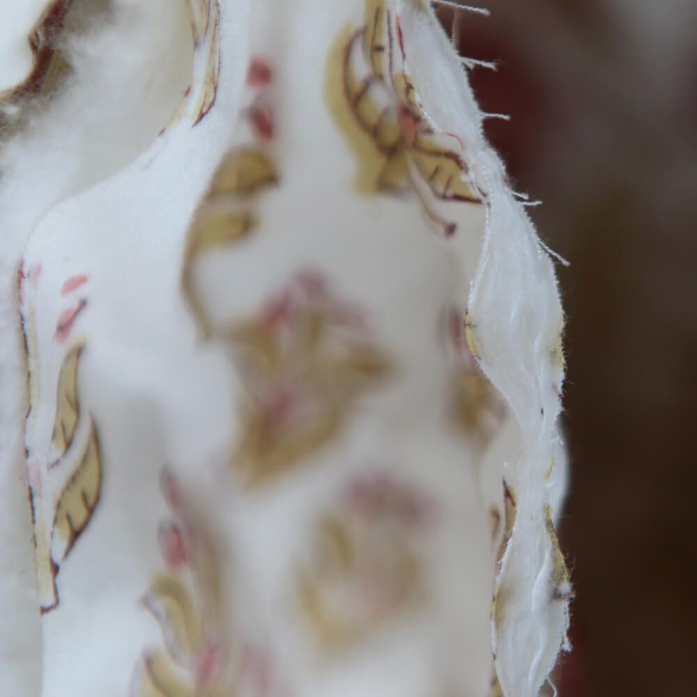 Madhavi - Tissu indien matelassé double face coton hand block largeur 100cm