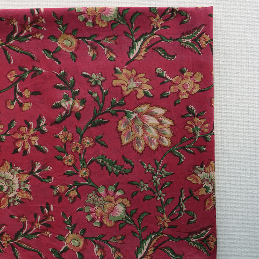 Sharmila - Tissu indien en coton imprimé main Hand Block